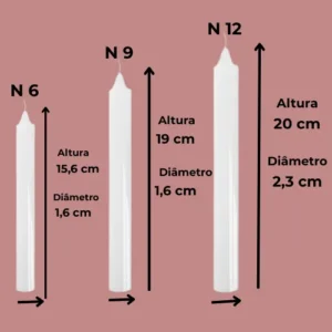 Velas Nºs 6, 9 e 12 - 1 Kg Branca