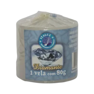 Kit Vela Diamante Branca - 6 Unidades